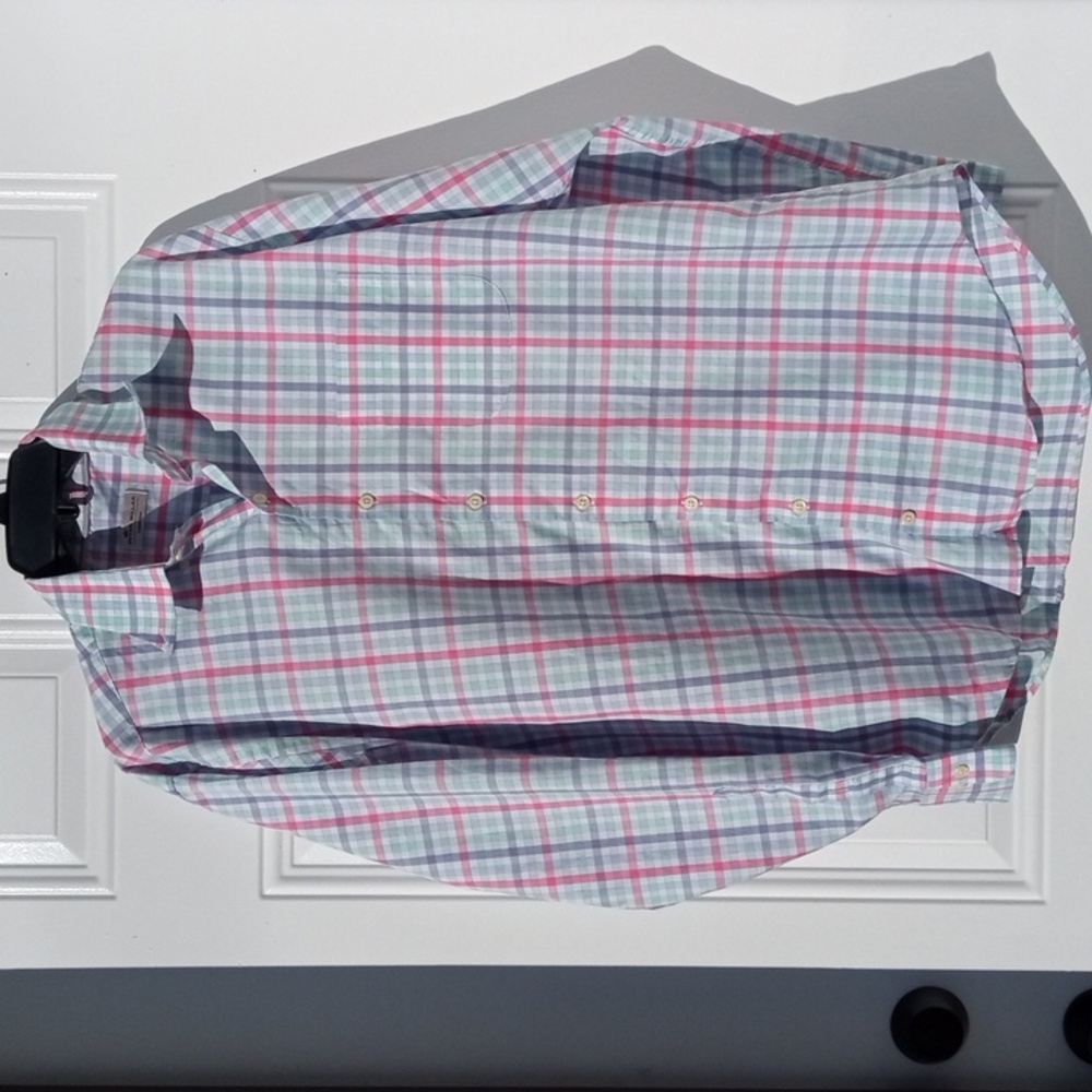{$15 BUNDLED} PETER MILLAR Salmon Blue Green White Cotton Long Sleeve